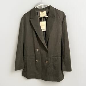 Everlane The Double-Breasted Blazer Jacket Sz 4 Black Oversized Minimalist